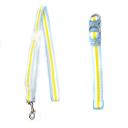 Imagen secundaria del producto Collar Con Correa Para Mascotas. Collar con correa, cuenta con estructura interna acolchada, hebilla ajustable, broche de seguridad y anillos tipo D para fijar la correa. Correa plana con mango macizo para mejor agarre. Material: Poliéster Color: Rosado con azul, morado con verde, amarillo con rosa, azul con amarillo. Disponible: Razas Pequeñas, medianas y grandes.