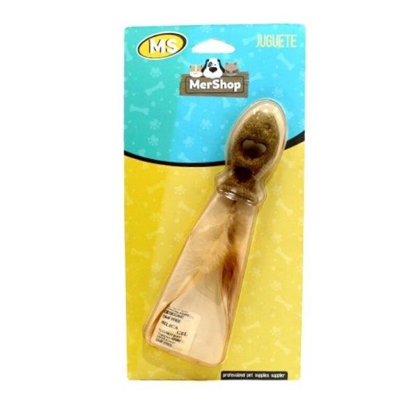 Imagen que muestra el producto Catnip Pez Con Plumas Para Mascotas. Juguete catnip en forma de pez, cuenta con plumas en la parte inferior. Material: Catnip, plumas                                                                                                                     Color: Verde                                                                                                                                    Disponible: Razas pequeñas.