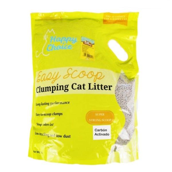 Imagen que muestra el producto Arena Para Gatos Carbon Activado. Arena para gatos en presentación de 4 Kg Y  8 kg con carbón activado inoloro. Bajo en polvo   – Grumo duro y de rápida absorción      – Control de olores.