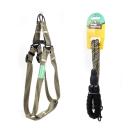 Imagen secundaria del producto Arnés A Rayas Con Correa Para  Talla M. Arnés con patrón a rayas, cuenta con hebillas ajustables, broche de seguridad, correa redonda y anillos tipo D para fijarla. Material: Poliéster, metal    Color: Rojo, naranja, azul, beige                                                                          Disponible: Razas pequeñas Medidas: TALLA M CUELLO  40-53 CM TORSO MIN-MAX 56-58 PESO MAXIMO – APROX 11-23 KG, TRAILLA 1,20 CM