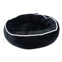 Imagen que muestra el producto Cama Redonda. Cama redonda tipo cuna para mascotas. Material: Poliéster Color: Negro, café, lila. Disponible: Razas pequeñas y medianas.