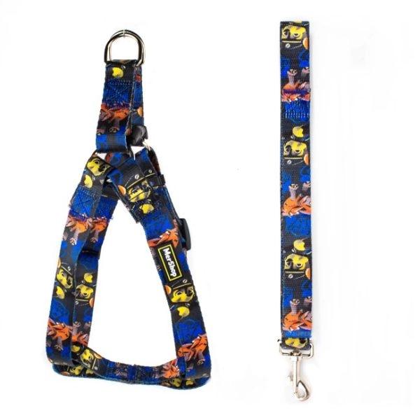 Imagen que muestra el producto Arnes Dibujos Animados Para Mascotas. Arnés estampado con hebillas ajustables, broche de seguridad y anillos tipo D para fijar la correa.  Material: Poliéster, metal Estampado:  Marvel, Paw patrol, Dragon Ball, Pokemon Disponible: Razas pequeñas, medianas y grandes. Medidas: TALLA S CUELLO 30-41 CM TORSO MIN-MAX 41-53 CM PESO MAXIMO – APROX 5-11 KG TALLA M: CUELLO  40-53 CM TORSO MIN-MAX 56-58 PESO MAXIMO – APROX 11-23 KG TALLA L: CUELLO 46-66 CM TORSO MIN-MAX 61-76 CM PESO MAXIMO APROX 23-36 KG TALLA XL: CUELLO 70-81 CM TORSO  MIN-MAX 70-82 CM PESO MAXIMO – APROX 36-50 KG
