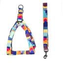Imagen que muestra el producto Arnes Multicolor Para Mascotas. Arnés con correa, cuenta con hebillas ajustables, broche de seguridad y anillos tipo D para fijar la correa Material: Poliéster, metal Color: Rojo, azul, rosado, azul claro Disponible: Razas pequeñas y medianas. Medidas: TALLA XS: CUELLO 23-33 CM TORSO  MIN-MAX 30-45 CM PESO MAXIMO – APROX 2-5 KG, TRAILLA 1,20 CM TALLA S: CUELLO 30-41 CM TORSO MIN-MAX 41-53 CM PESO MAXIMO – APROX 5-11 KG, TRAILLA 1,20 CM TALLA M: CUELLO  40-53 CM TORSO MIN-MAX 56-58 PESO MAXIMO – APROX 11-23 KG, TRAILLA 1,20 CM TALLA L: CUELLO 46-66 CM TORSO MIN-MAX 61-76 CM PESO MAXIMO APROX 23-36 KG, TRAILLA 1,20 CM