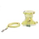 Imagen secundaria del producto Arnes Tipo H Para Mascotas. Arnés tipo H, cuenta con un corazón y moño decorativo, hebillas ajustables, broches de seguridad y anillo tipo D para fijar la correa. Material: Poliéster, metal                                                                                                                 Color: Rosado, azul, amarillo, verde, beige  Disponible: Razas pequeñas. Medidas: TALLA XS: CUELLO 23-33 CM TORSO  MIN-MAX 30-45 CM PESO MAXIMO – APROX 2-5 KG, TRAILLA 1,20 CM TALLA S CUELLO 30-41 CM TORSO MIN-MAX 41-53 CM PESO MAXIMO – APROX 5-11 KG, TRAILLA 1,20 CM