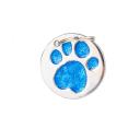 Imagen secundaria del producto Placa De Identificación Redonda Con Huella. Placa de identificación redonda con huella acabado escarchado. Material: Metal Color: Palo rosa, rojo, azul, rosado, morado Disponible: Razas pequeñas y medianas