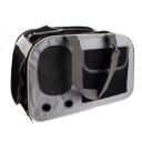 Imagen que muestra el producto Bolso Cargador Para Mascotas. Bolso cargador para mascotas, cuenta con ventanillas al frente y a los costados con malla transpirable, bolsillo y correa doble con soporte en velcro. Material: Poliéster Color: Amarillo, verde, negro Disponible: Razas pequeñas.