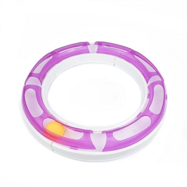 Imagen que muestra el producto Juguete Circuito De Pelotas Para Mascotas. Juguete interactivo que adopta un diseño de circuito y/o pista de pelotas. Material: Plástico Color: Rosado. Disponible: Razas pequeñas.