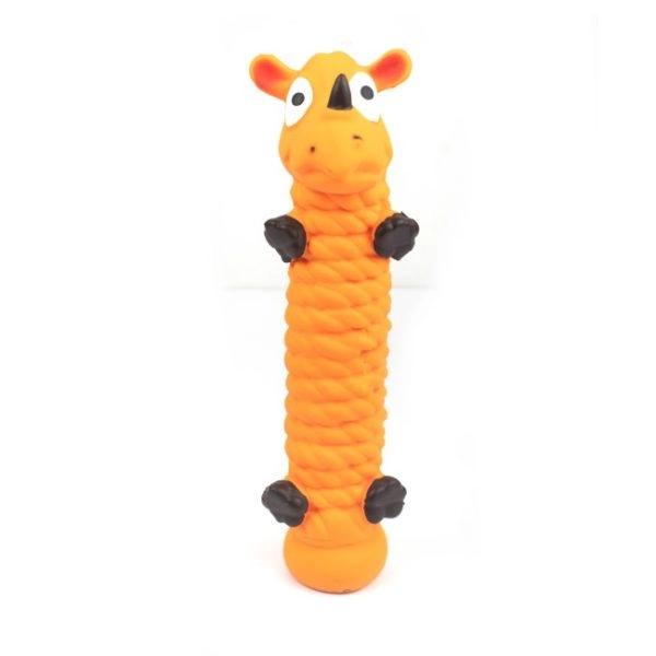 Imagen que muestra el producto Juguete Rinoceronte Chillón Para Mascotas. Juguete rinoceronte chillon. Material: Plástico Color: Disponible en la foto Disponible: Razas medianas y grandes.