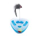 Imagen secundaria del producto Juguete Con Raton De Felpa Para Mascotas. Juguete interactivo con pista de pelotas, cuenta con un resorte con ratón de felpa. Material: Plástico, poliéster Color: Rosado, azul Disponible: Razas pequeñas.
