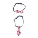 Imagen secundaria del producto Corbata Y Corbatín Para Mascotas. Corbata y corbatín con multíples diseños para tus mascotas. Material: poliester Color: Rosado corazones, gucci, azul huellitas, azul claro rayas, negro balones, rojo cuadros, rojo con rayas, negro puntos rosados. Disponible: Razas pequeñas y medianas.
