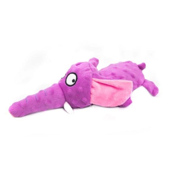 Imagen que muestra el producto Elefante De Tela Para Mascotas. Juguete de felpa elefante, cuenta con sonido interno. Material: Poliéster                                                                                                                                                                                                                                    Color: Azul, morado                                                                                                                                                                                                                              Disponible: Razas medianas y grandes