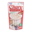 Imagen que muestra el producto Churu Tuna Recipe With Crab Flavor. Suplemento alimenticio de consistencia cremosa, sabrosa y bajo en calorías. Churu está pensado como un premio y no debe administrarse como una comida completa. Ingredientes: Agua, atún, tapioca, Taurina, sabor natural de cangrejo, extracto de té verde. Presentación: 4 UND X 14GR Disponible: Para gatos de todas las razas a partir de las 3 meses de edad.