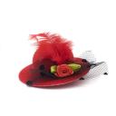 Imagen secundaria del producto Clip Sombrero Para Mascotas. Clip de sombrero para mascotas, cuenta con cubierta suave,  moño con flor decorativa y pinza de agarre. Material: Poliéster, metal                                               Color: Beige, rosado, rojo, morado, azul                                                        Disponible: Razas pequeñas, medianas y grandes.