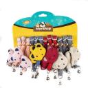 Imagen que muestra el producto Collar Con Muñeco De Felpa  Para Mascotas. Collar con muñeco de felpa, cuenta con hebilla de plástico ajustable, broche de seguridad y anillo tipo D para fijar la correa. Material: Poliéster y metal    Color: Rosado, rojo, azul, gris                                                                             Disponible: Razas pequeñas.