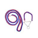 Imagen secundaria del producto Collar De Ahogo Trenzado Para Mascotas. Collar con correa, cuenta con diseño tejido, cadena ajustable en el cuello y gancho para fijar al colllar. Material: Poliéster, metal                                                                                                    Color: Azul, rojo, negro, rojo con negro, rojo con azul, azul con negro                                                                        Disponible: Razas pequeñas y medianas Medidas: Trailla 1,30 cm* Ancho 2,5 cm Collar Largo 35cm* Ancho 2,5cm