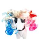 Imagen que muestra el producto Peluca Harley Queen Para Mascotas. Peluca para mascotas Harley Queen. Material: Cabello sintético                                                                                                                                                                                                          Color:  Disponible en la foto                                                                                                                                                                                                             Disponible: Razas pequeñas