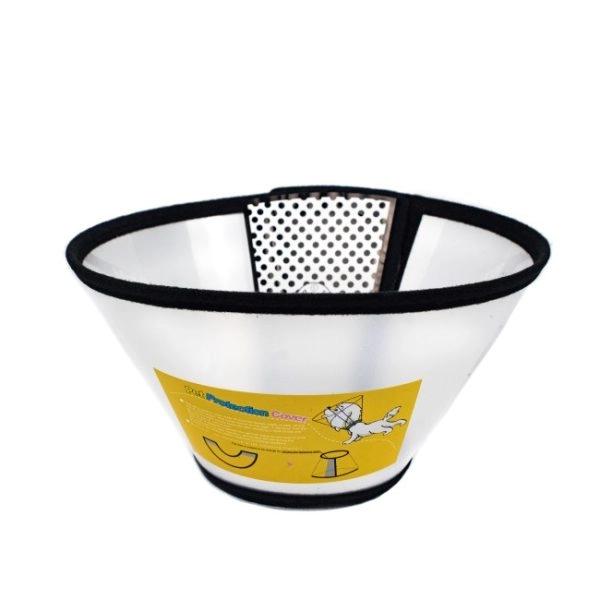 Imagen que muestra el producto Collar Isabelino Tradicional Para Mascotas. Collar isabelino, cuenta con velcro ajustable. Material: PVC, franela Color: Negro Disponible: Razas pequeñas, medianas y grandes.