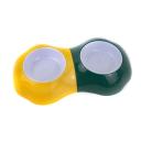 Imagen secundaria del producto Comedero Bicolor  Para Mascotas. Comedero bicolor redondo, cuenta con dos recipientes. Material: Plástico  Color: Verde, rosado                                                                                                     Disponible: Razas pequeñas. Medidas: Largo 30* Ancho 17* Alto 6cm
