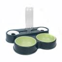 Imagen secundaria del producto Comedero Con Cuatro Compartimentos Para Mascotas. Comedero para mascotas, cuenta con cuatro compartimentos para agua y comida y una botella dispensadora. Material: Plástico Color: Rosado, verde Disponible: Razas pequeñas. Medidas: Largo35 cm* Ancho13 cm*Alto 54.5 cm