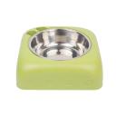 Imagen secundaria del producto Comedero Cuadrado Con Bowl. Comedero cuadrado con bowl removible, cuenta con adhesivos para decorar a los costados y piezas antideslizantes. Material: Plástico, metal Color: verde, azul, naranja Disponible: Razas pequeñas