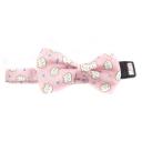 Imagen secundaria del producto Corbatín Diseño Minimal  Para Mascotas. Corbatin con estampado de gatitos, cuenta con hebilla ajustable, broche de seguridad y anillo tipo D para fijar la correa.  Material: Poliéster Color: Azul, rosa Disponible: Razas pequeñas y medianas