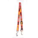 Imagen secundaria del producto Correa Para Mascotas Seguirdad Carro. Correa estampada para ajustar al broche del carro. Material: Poliéster Color/Estampado: Morado mandalas. azul rombos, rojo huesos, naranja. Disponible: Razas pequeñas, medianas y grandes.