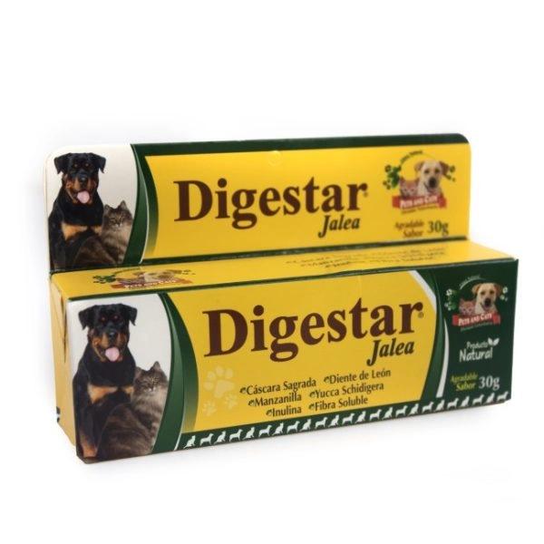 Imagen que muestra el producto Digestar Jalea Tubo X 30 G. Ingredientes: Extracto de malta, agua, colágeno hidrolizado, aceite de girasol, propóleo, diente de león. Presentación: 30g Disponible: Para perros y gatos de todas las razas a partir de los 5 meses de edad.