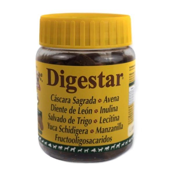 Imagen que muestra el producto Digestar X 60 Vitacrunch. Ingredientes: Harina de avena, harina de trigo, glicerina, manzanilla, cáscara sagrada, diente de león. Presentación: 60 VITACRUCH Disponible: Para perros y gatos de todas las razas a partir de los 5 meses de edad.