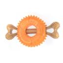 Imagen secundaria del producto Dona Con Hueso Para Mascotas. Juguete dona con hueso macizo. Material: Plástico                                                                                                                            Color: Naranja, verde, azul, rosado                                                                                            Disponible: Razas medianas y grandes