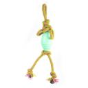 Imagen secundaria del producto Juguete Cuerda Para Mascotas. Juguete mordaza, cuenta con cuerda bicolor. Material: Plástico, Poliéster  Color: Verde, azul, rosado  Disponible: Razas medianas.