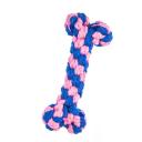 Imagen que muestra el producto Juguete Hueso De Tela Para Mascotas. Hueso de tela para mascotas. Material: Poliéster                                                                                                                                                                                                             Color: Rosado con blanco, azul con rosado                                                                                                                                                                                                                    Disponible: Razas medianas.