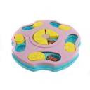 Imagen que muestra el producto Juguete Didactico De Premios Para Mascotas. Juguete interactivo de premios, cuenta con orificios y tapas para poder esconder snacks. Material: Plástico Color: Blanco, morado Disponible: Razas pequeñas.