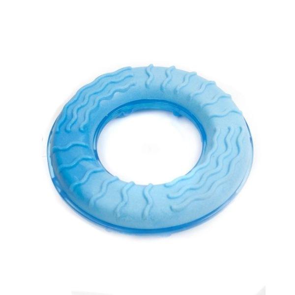 Imagen que muestra el producto Juguete Dona Para Mascotas. Juguete dona macizo. Material: Plástico                                                                                                                        Color: Azul                                                                                                                           Disponible: Razas medianas y grandes