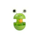 Imagen que muestra el producto Juguete Interactivo Snacks Para Mascotas. Juguete interactivo rana, cuenta con base semiesferica y pieza al costado para ajustar el tamaño del agujero en la parte inferior para la salida de snacks. Material: Plástico Color: Disponible en la foto. Disponible: Razas pequeñas.