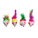 Imagen que muestra el producto Set 4 Ratones Para Mascotas. Set x 4 ratones de colores. Material: Poliéster Color: Disponible en la foto Disponible: Razas pequeñas