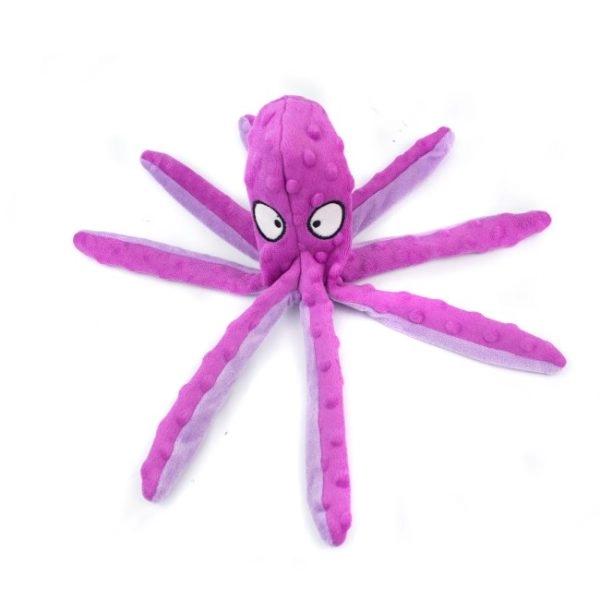 Imagen que muestra el producto Pulpo De Tela Para Mascotas. Juguete de felpa pulpo para mascotas, cuenta con sonido interno. Material: Poliéster                                                                                                                                                                                                          Color: Morado, azul                                                                                                                                                                                                               Disponible: Razas medianas.