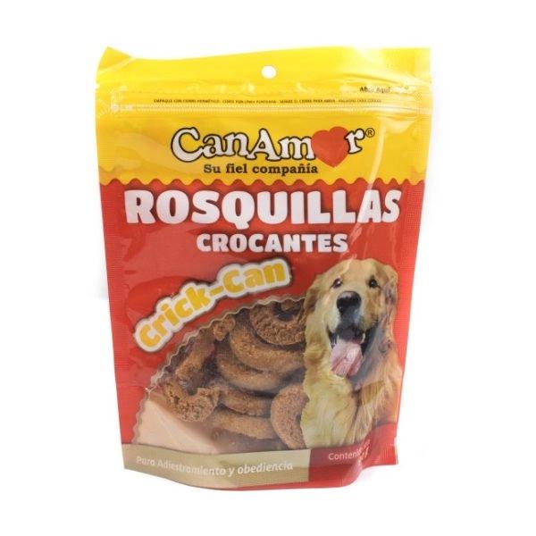 Imagen que muestra el producto Rosquillas Canamor Crick Can 90Gr. Suplemento alimenticio ideales para acompañar el programa de adiestramiento y obediencia canina. Ingredientes: Harina de trigo, maregarina, torta de soya, hidrolizado de higado de cerdo y/o pollo. Presentación: 90gr Disponible: Para perros de todas las razas y edades.