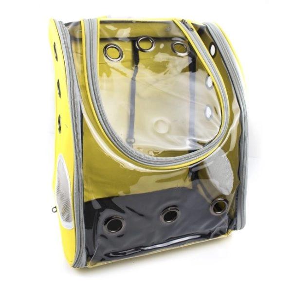 Imagen que muestra el producto Maleta Para Mascotas. Bolso cargador para mascotas, cuenta con respiraderos en los costados y visor delantero con cremallera. Trae tapete. Material: Poliéster, vinilo Color: Rosado, verde, amarillo, negro, café Disponible: Razas pequeñas.