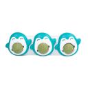 Imagen secundaria del producto Set X 3 Catnip Pingüino. Set x 3 Catnip pingüino. Presentación tipo bandeja, cuenta con tirilla adhesiva para fijar a superficies planas. Material: Plástico, catnip Color: Verde, negro, rosa Disponible: Razas pequeñas