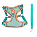 Imagen secundaria del producto Pechera Estilo Chaleco Para Mascotas. Pechera anti-tirones cuenta con hebillas ajustables, broche de seguridad y correa. Material: Poliéster, metal Color: Café, naranja, verde, rojo Disponible: Razas pequeñas, medianas