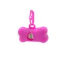Imagen secundaria del producto Porta Bolsa Huesito Para Mascotas. Porta bolsas con diseño de hueso, cuenta con un orificio en donde podrá guardar las bolsas higiénicas y gancho ideal para fijar al collar o arnés de su mascosta. Cuenta con rollo de repuesto. Material: Plástico Color: Rojo, vinotinto, azul oscuro, azul claro, rosado,verde, negro, naranja, palo rosa, morado. Disponible: Razas pequeñas, medianas y grandes