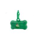 Imagen secundaria del producto Porta Bolsa Huesito Para Mascotas. Porta bolsas con diseño de hueso, cuenta con un orificio en donde podrá guardar las bolsas higiénicas y gancho ideal para fijar al collar o arnés de su mascosta. Cuenta con rollo de repuesto. Material: Plástico Color: Rojo, vinotinto, azul oscuro, azul claro, rosado,verde, negro, naranja, palo rosa, morado. Disponible: Razas pequeñas, medianas y grandes