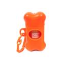 Imagen secundaria del producto Porta Bolsa Huesito Para Mascotas. Porta bolsas con diseño de hueso, cuenta con un orificio en donde podrá guardar las bolsas higiénicas y gancho ideal para fijar al collar o arnés de su mascosta. Cuenta con rollo de repuesto. Material: Plástico Color: Rojo, vinotinto, azul oscuro, azul claro, rosado,verde, negro, naranja, palo rosa, morado. Disponible: Razas pequeñas, medianas y grandes