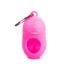 Imagen que muestra el producto Porta Bolsas Pingüino. Porta bolsa pingüino con hebilla para ajustar al arnés o pechera. Material: Plástico Color: Rosado, azul, amarillo, gris Disponible: Razas pequeñas, medianas y grandes.