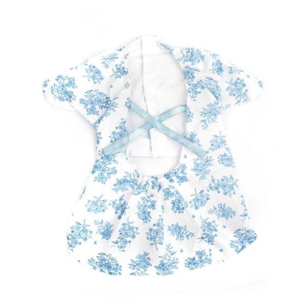 Imagen que muestra el producto Vestido De Flores Mascotas. Vestido de flores para mascotas, cuenta con botones. Material: Poliéster Color: Rosado, azul. fucsia Disponible: Razas pequeñas y medianas.