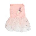 Imagen secundaria del producto Vestido Con Bordado De Conejo. Vestido bordado de conejo, cuenta con parte inferior tipo tutu y decoraciónes de lunas y estrellas doradas. “Material: Poliéster Color: Palo rosa, blanco Disponible: Razas pequeñas y medianas”