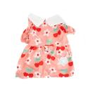 Imagen secundaria del producto Vestido Estampado Para Mascotas. Vestido estampado para mascotas, cuenta con botones y anillo tipo D para fijar la correa. Material: Poliéster Color: Azul, morado, rosado DIsponible: Razas pequeñas.