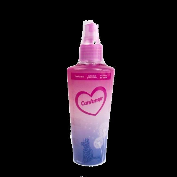 Imagen que muestra el producto Perfume Canamor Gatos 120 Ml. Perfume CanAmor gatuno ideal para dejar el pelaje oliendo a una exclusiva fragancia a bebé. Presentación: Frasco x 120 ml. Disponible: Para gatos de todas las razas y edades.
